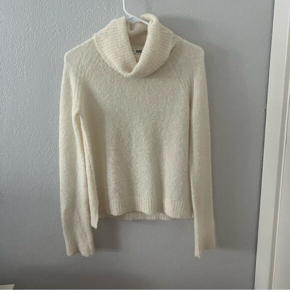 Paige Bay Turtleneck Alpaca Sweater In Custard - Picture 2 of 7